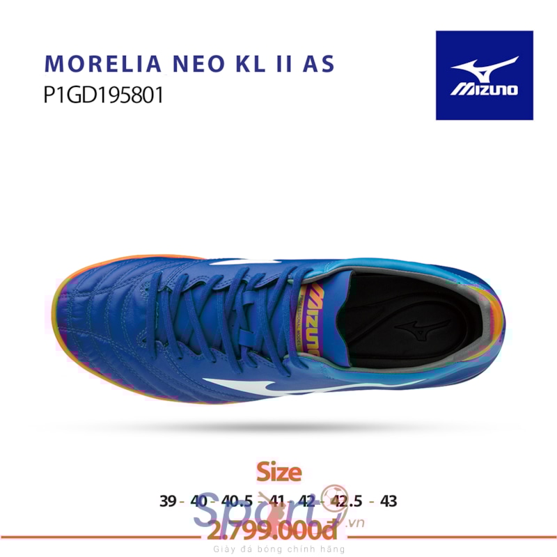 Hình ảnh của Mizuno Morelia Neo Kl II As xanh trắng cam