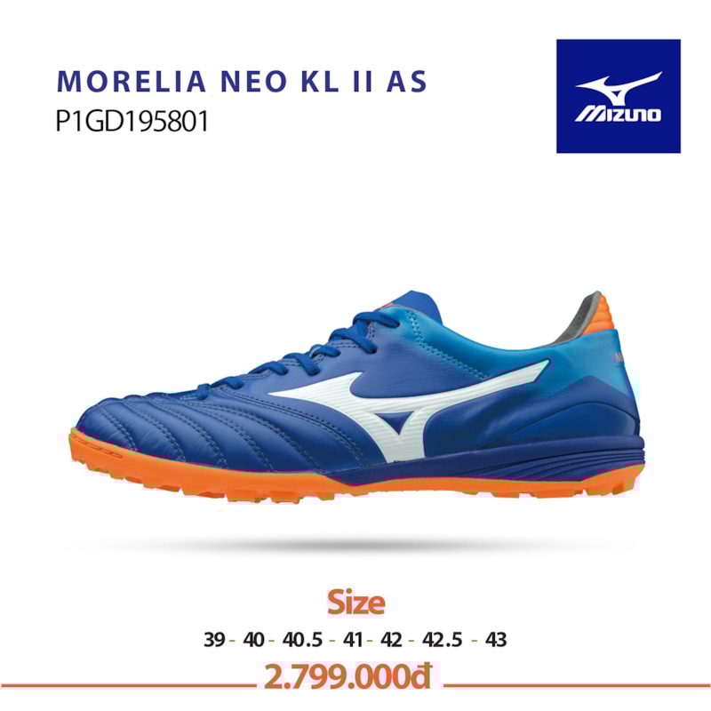 Hình ảnh của Mizuno Morelia Neo Kl II As xanh trắng cam