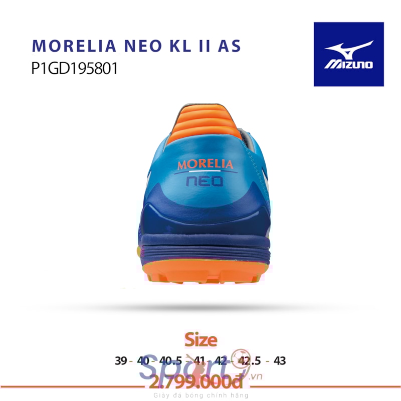 Hình ảnh của Mizuno Morelia Neo Kl II As xanh trắng cam