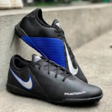 Nike Phantom VSN Shadow Academy TF - Black/Metallic Silver/Racer Blue