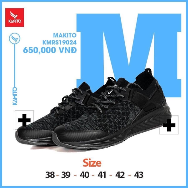 Hiện chi thiết của Giày thể thao Kamito MAKITO màu đen