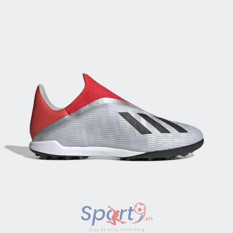 adidas X 19.3 Laceless TF  - Silver/Red/Black