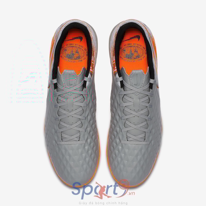 Nike Tiempo Legend 8 Academy TF Neighborhood - AT6100-906 - Metallic Bomber Grey/Particle Grey/Laser Crimson/Black