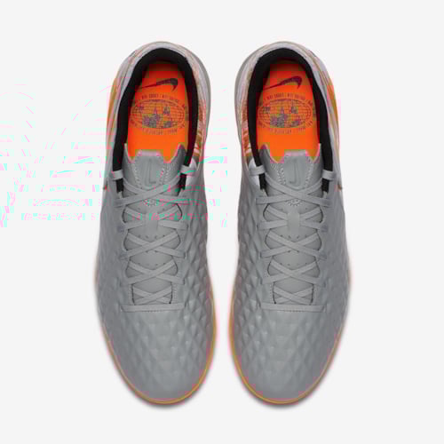 Nike Tiempo Legend 8 Academy TF Neighborhood - AT6100-906 - Metallic Bomber Grey/Particle Grey/Laser Crimson/Black