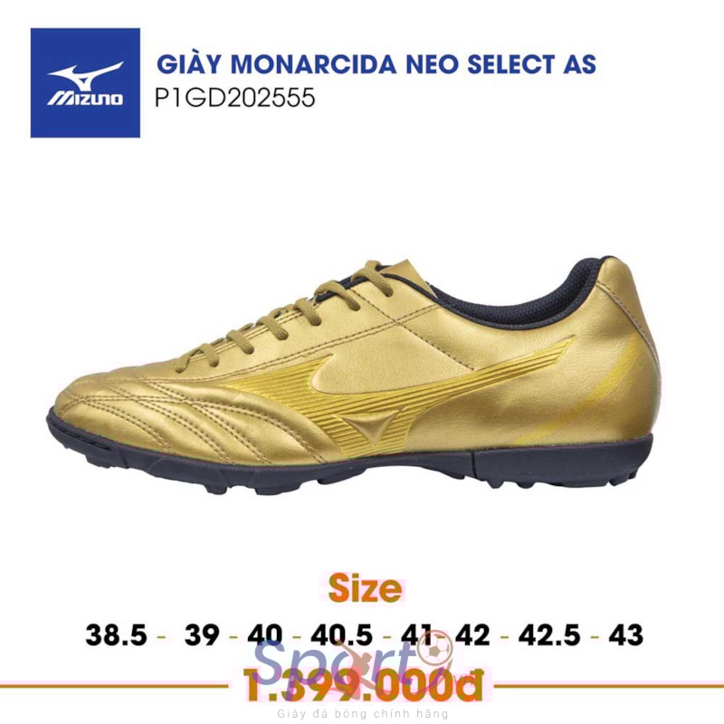 Mizuno Monarcida Neo Select AS Màu Vàng Đồng	