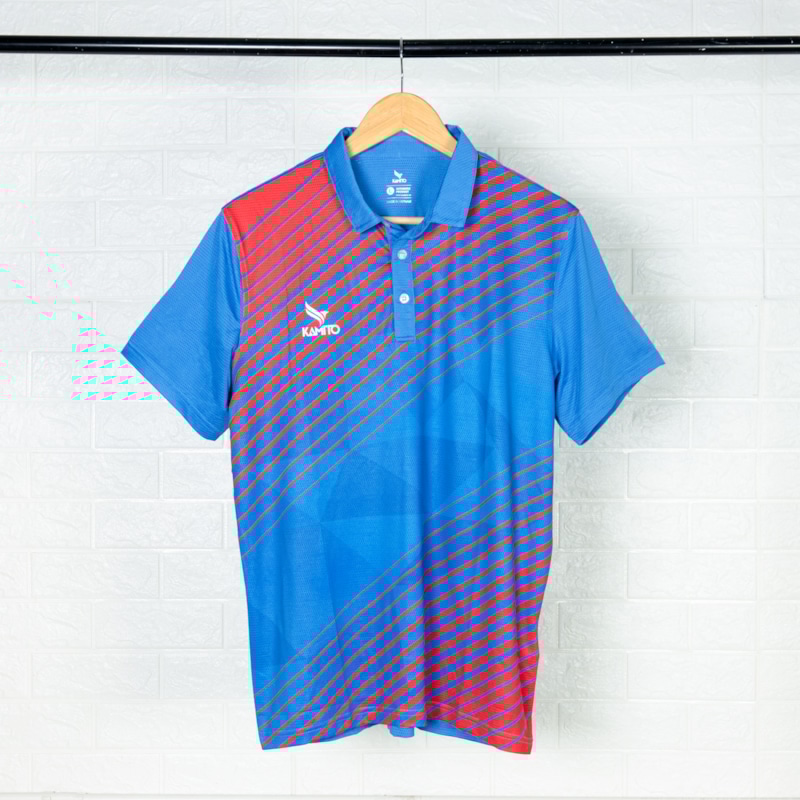 ÁO POLO 2020 SỌC CHÉO XANH ĐỎ