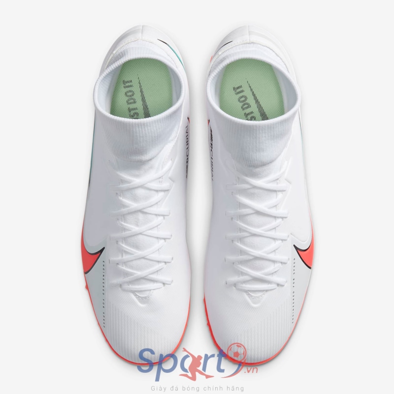 Nike Mercurial Superfly VII Academy TF AT7978-163 White/Photon Dust/Hyper Jade/Flash Crimson