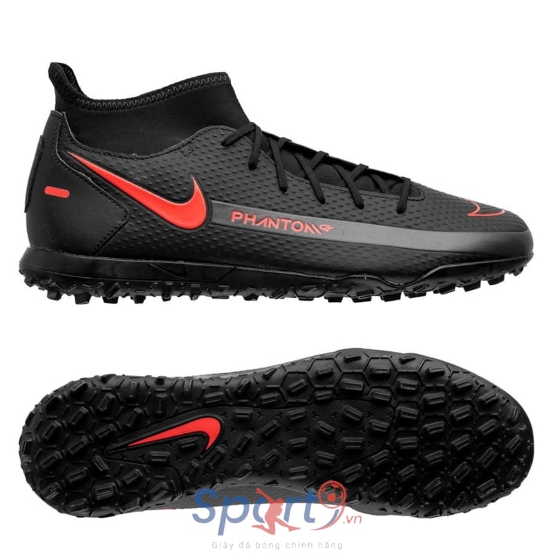 Nike Phantom GT Club DF TF Black X Chile Red - Black/Chile Red/Dark Smoke Grey