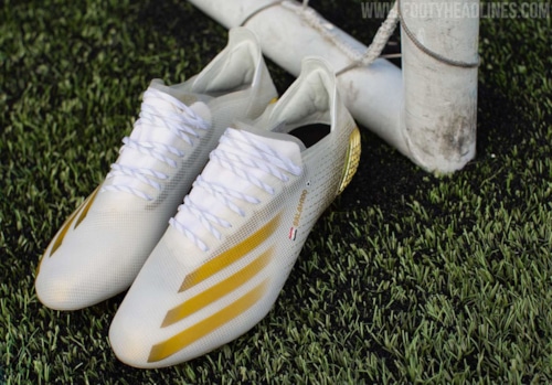 Adidas X Ghosted 'Mo Salah 100' White / Gold - Kỉ niệm Mohamed Slash  cán mốc 100 bàn thắng cho Liverpool