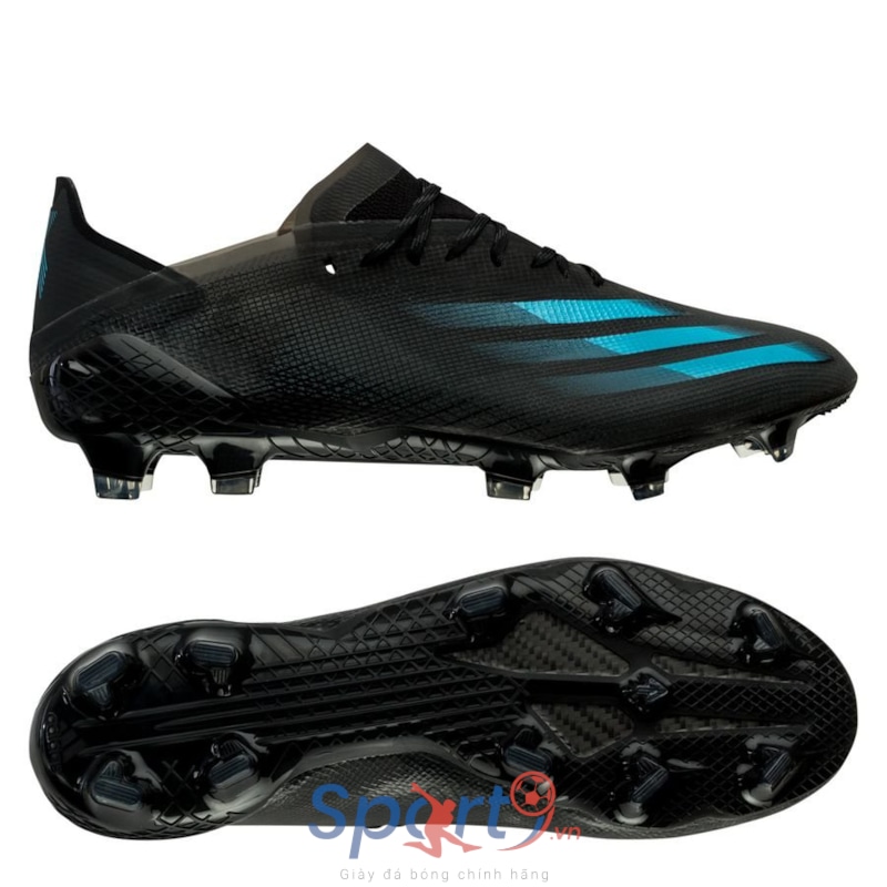 adidas X Ghosted .1 FG/AG Superstealth - Core Black/Signal Cyan