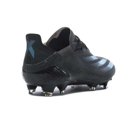 adidas X Ghosted .1 FG/AG Superstealth - Core Black/Signal Cyan