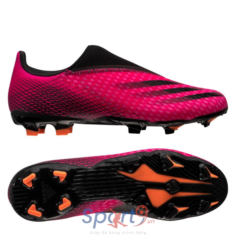 adidas X Ghosted .3 Laceless FG/AG Superspectral - Shock Pink/Core Black/Screaming Orange