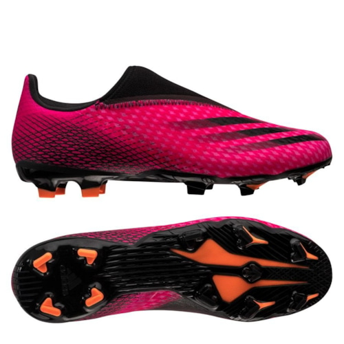 adidas X Ghosted .3 Laceless FG/AG Superspectral - Shock Pink/Core Black/Screaming Orange