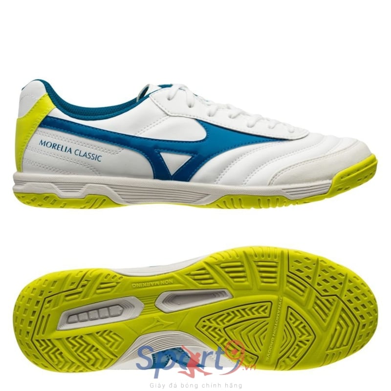 Mizuno Morelia Sala Classic IN - White/Mykonos Blue