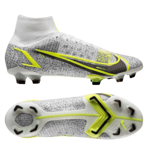 Nike Mercurial Superfly 8 Elite FG Silver Safari - White/Black/Metallic Silver/Volt