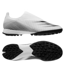 adidas X Ghosted .3 Laceless TF Inflight - Footwear White/Core Black/Silver Metallic