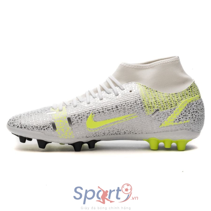 Nike Mercurial Superfly 8 Academy AG Silver Safari - White/Black/Metallic Silver/Volt