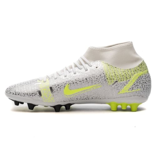 Nike Mercurial Superfly 8 Academy AG Silver Safari - White/Black/Metallic Silver/Volt