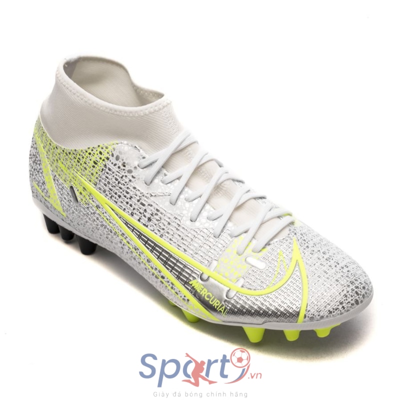 Nike Mercurial Superfly 8 Academy AG Silver Safari - White/Black/Metallic Silver/Volt