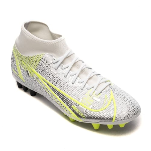 Nike Mercurial Superfly 8 Academy AG Silver Safari - White/Black/Metallic Silver/Volt