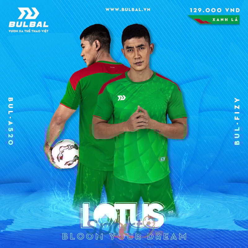 BỘ QUẦN ÁO BÓNG ĐÁ BULBAL LOTUS - XANH LÁ