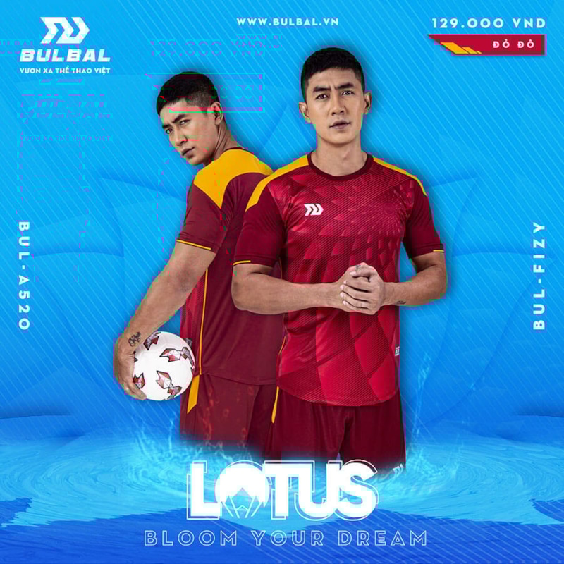 BỘ QUẦN ÁO BÓNG ĐÁ BULBAL LOTUS - ĐỎ ĐÔ