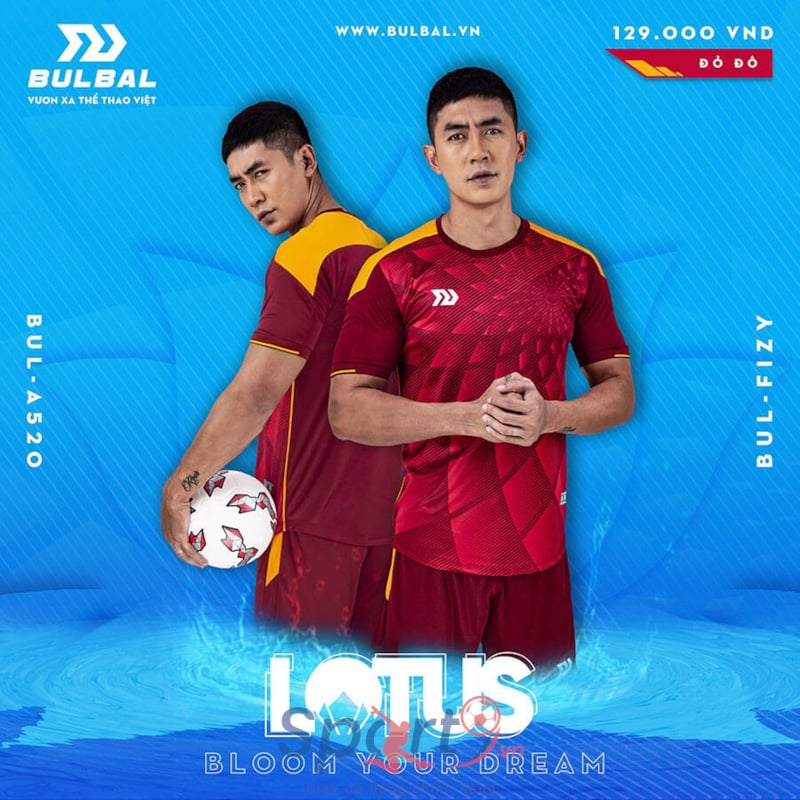 BỘ QUẦN ÁO BÓNG ĐÁ BULBAL LOTUS - ĐỎ ĐÔ