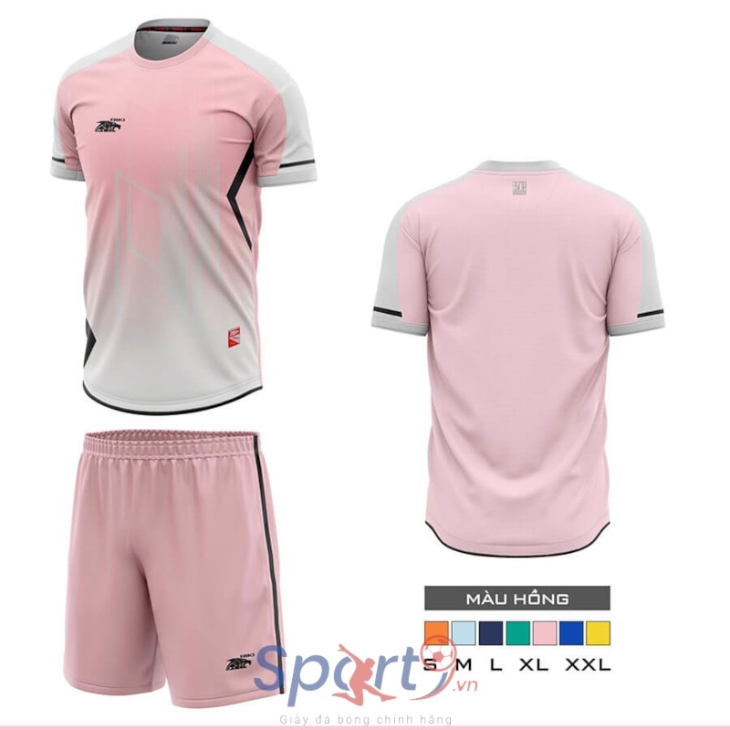 BỘ QUẦN ÁO BÓNG ĐÁ RIKI GEM - MÀU HỒNG XÁM