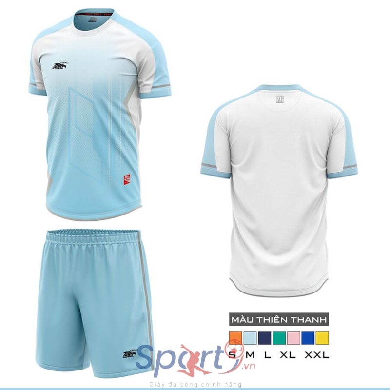 BỘ QUẦN ÁO BÓNG ĐÁ RIKI GEM - MÀU TRẮNG THIÊN THANH