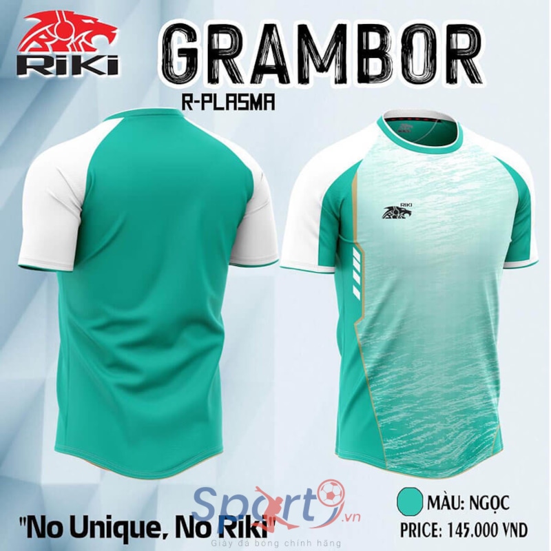 BỘ QUẦN ÁO BÓNG ĐÁ RIKI GRAMBOR - MÀU XANH NGỌC TRẮNG