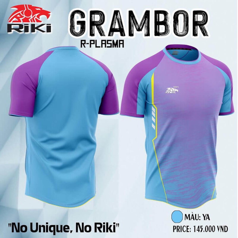 BỘ QUẦN ÁO BÓNG ĐÁ RIKI GRAMBOR - MÀU TÍM XANH YA