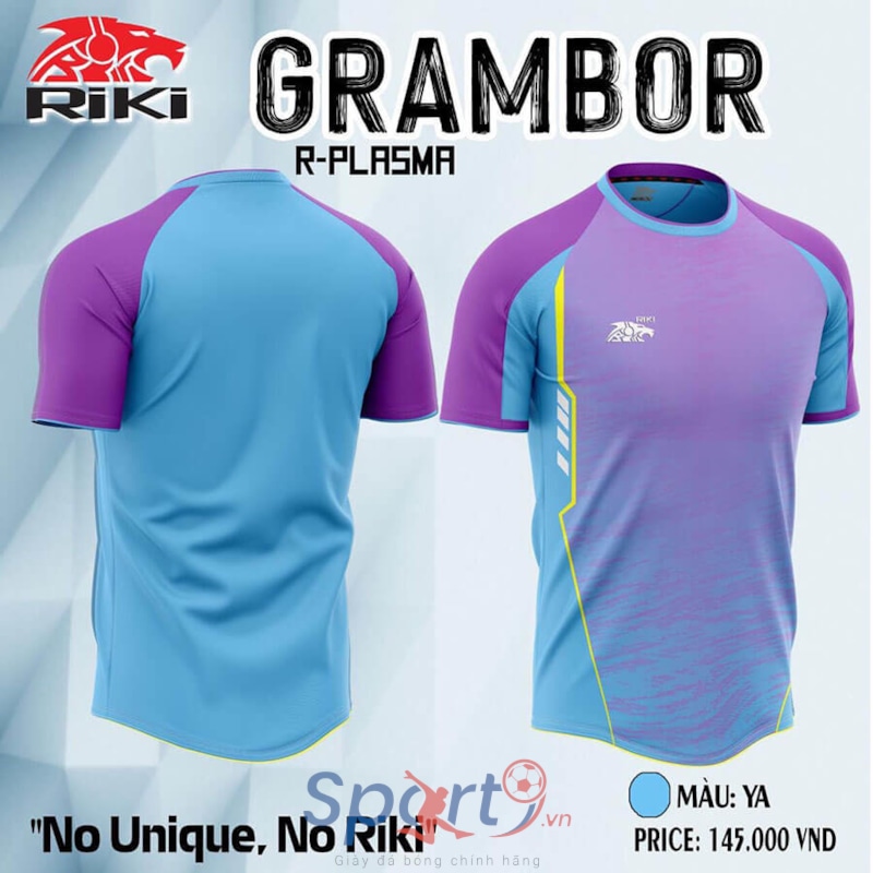 BỘ QUẦN ÁO BÓNG ĐÁ RIKI GRAMBOR - MÀU TÍM XANH YA
