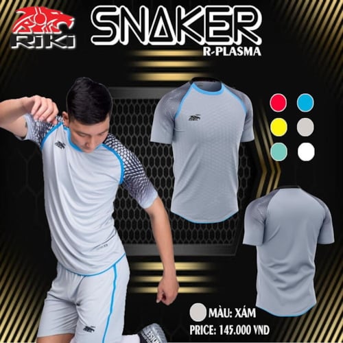 BỘ QUẦN ÁO BÓNG ĐÁ RIKI SNAKER - MÀU XÁM