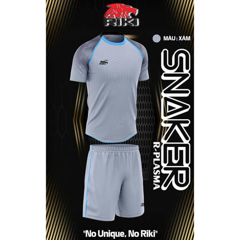 BỘ QUẦN ÁO BÓNG ĐÁ RIKI SNAKER - MÀU XÁM
