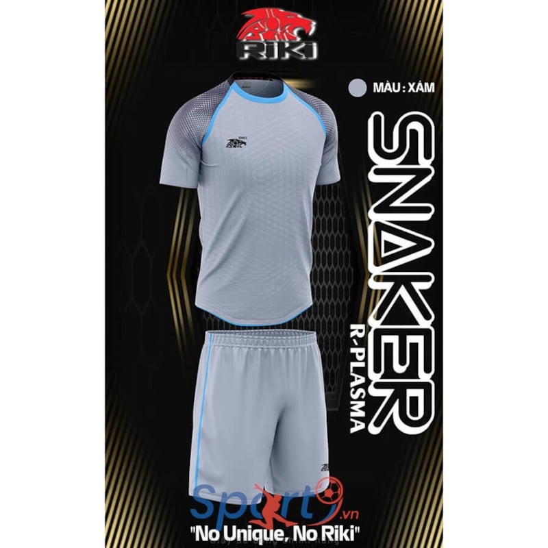 BỘ QUẦN ÁO BÓNG ĐÁ RIKI SNAKER - MÀU XÁM