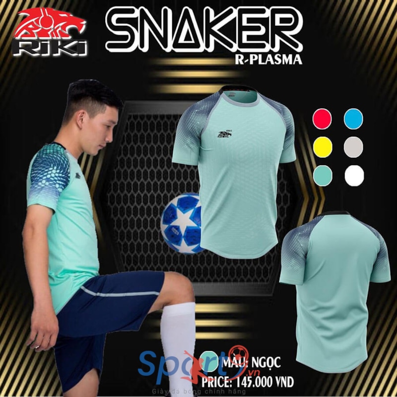 BỘ QUẦN ÁO BÓNG ĐÁ RIKI SNAKER - MÀU XANH NGỌC