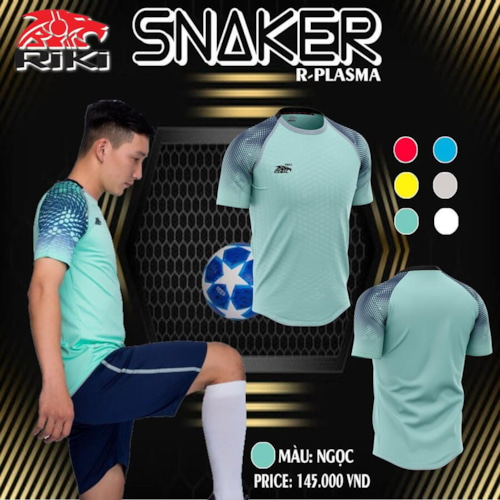 BỘ QUẦN ÁO BÓNG ĐÁ RIKI SNAKER - MÀU XANH NGỌC