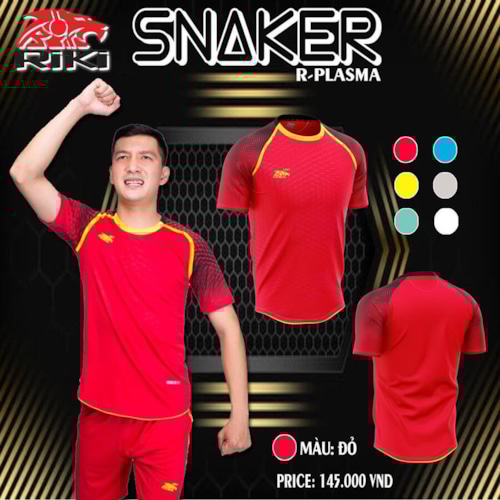 BỘ QUẦN ÁO BÓNG ĐÁ RIKI SNAKER - MÀU ĐỎ