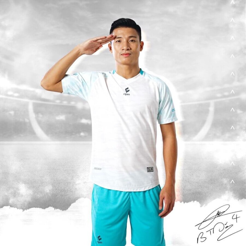 BỘ QUẦN ÁO BÓNG ĐÁ EGAN ALPHA TD04 BÙI TIẾN DŨNG - MÀU TRẮNG