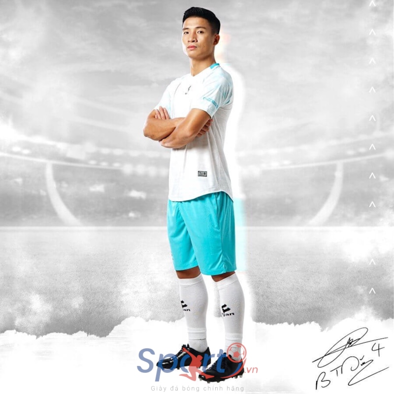 BỘ QUẦN ÁO BÓNG ĐÁ EGAN ALPHA TD04 BÙI TIẾN DŨNG - MÀU TRẮNG