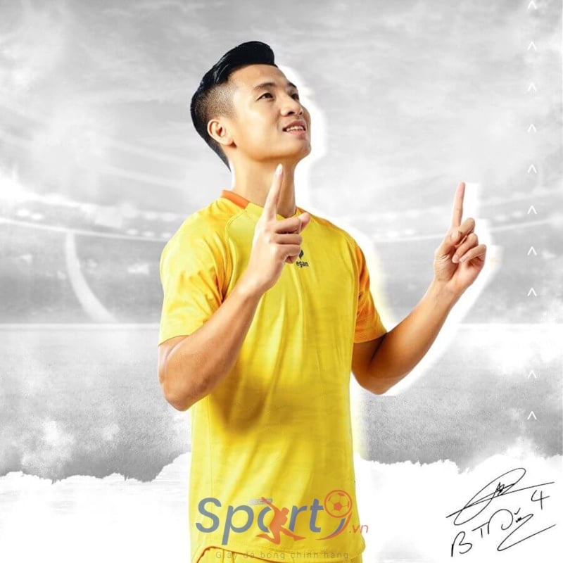 BỘ QUẦN ÁO BÓNG ĐÁ EGAN ALPHA TD04 BÙI TIẾN DŨNG - MÀU VÀNG