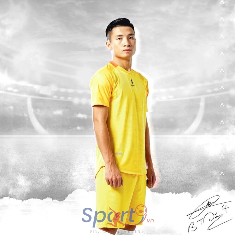 BỘ QUẦN ÁO BÓNG ĐÁ EGAN ALPHA TD04 BÙI TIẾN DŨNG - MÀU VÀNG