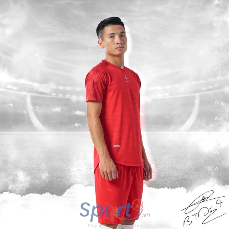 BỘ QUẦN ÁO BÓNG ĐÁ EGAN ALPHA TD04 BÙI TIẾN DŨNG - MÀU ĐỎ