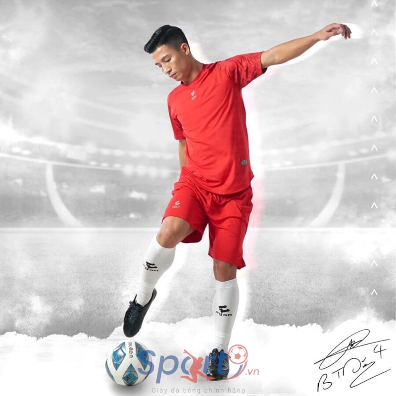 BỘ QUẦN ÁO BÓNG ĐÁ EGAN ALPHA TD04 BÙI TIẾN DŨNG - MÀU ĐỎ