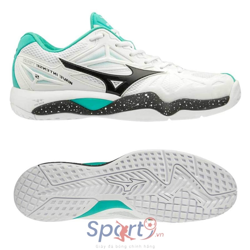 MIZUNO WAVE INTENSE TOUR 5 AC XANH TRẮNG BẠC