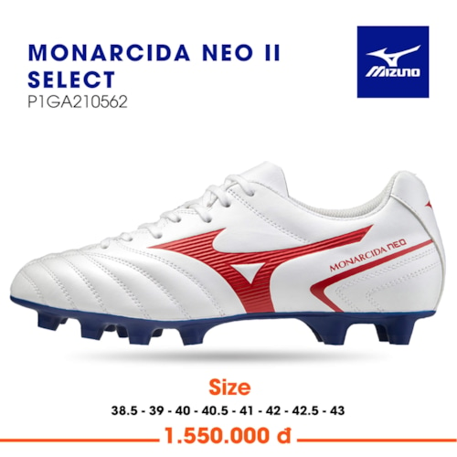 GIÀY ĐÁ BÓNG MIZUNO MONARCIDA NEO II SELECT FG - TRẮNG/CAM