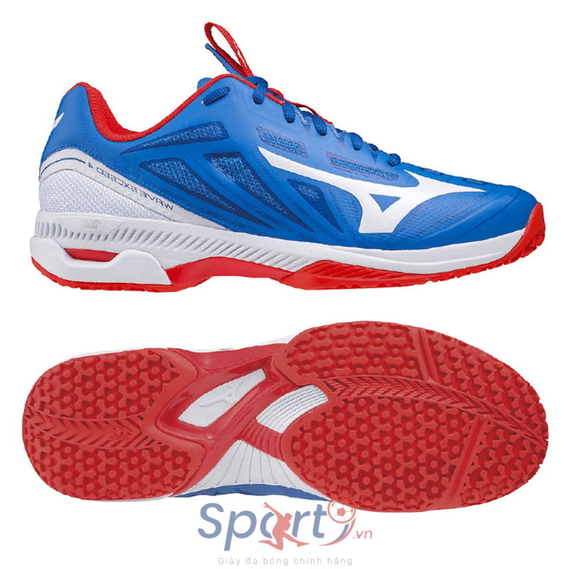 MIZUNO WAVE EXCEED 4Z WIDE AC XANH TRẮNG ĐỎ