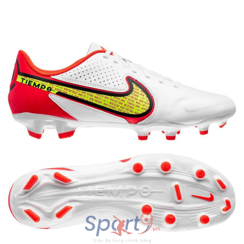 Nike Tiempo Legend 9 Academy MG Motivation - White/Volt/Bright Crimson