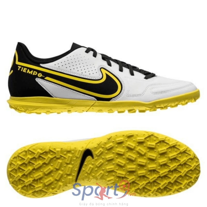 Nike Tiempo Legend 9 Club TF - Màu Trắng/Đen/Vàng - DA1193-107