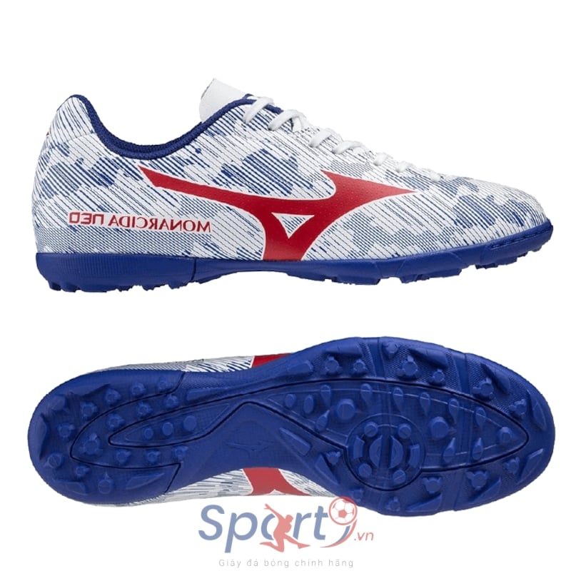 Mizuno Monarcida Neo Sala Club TF Trắng/xanh/đỏ